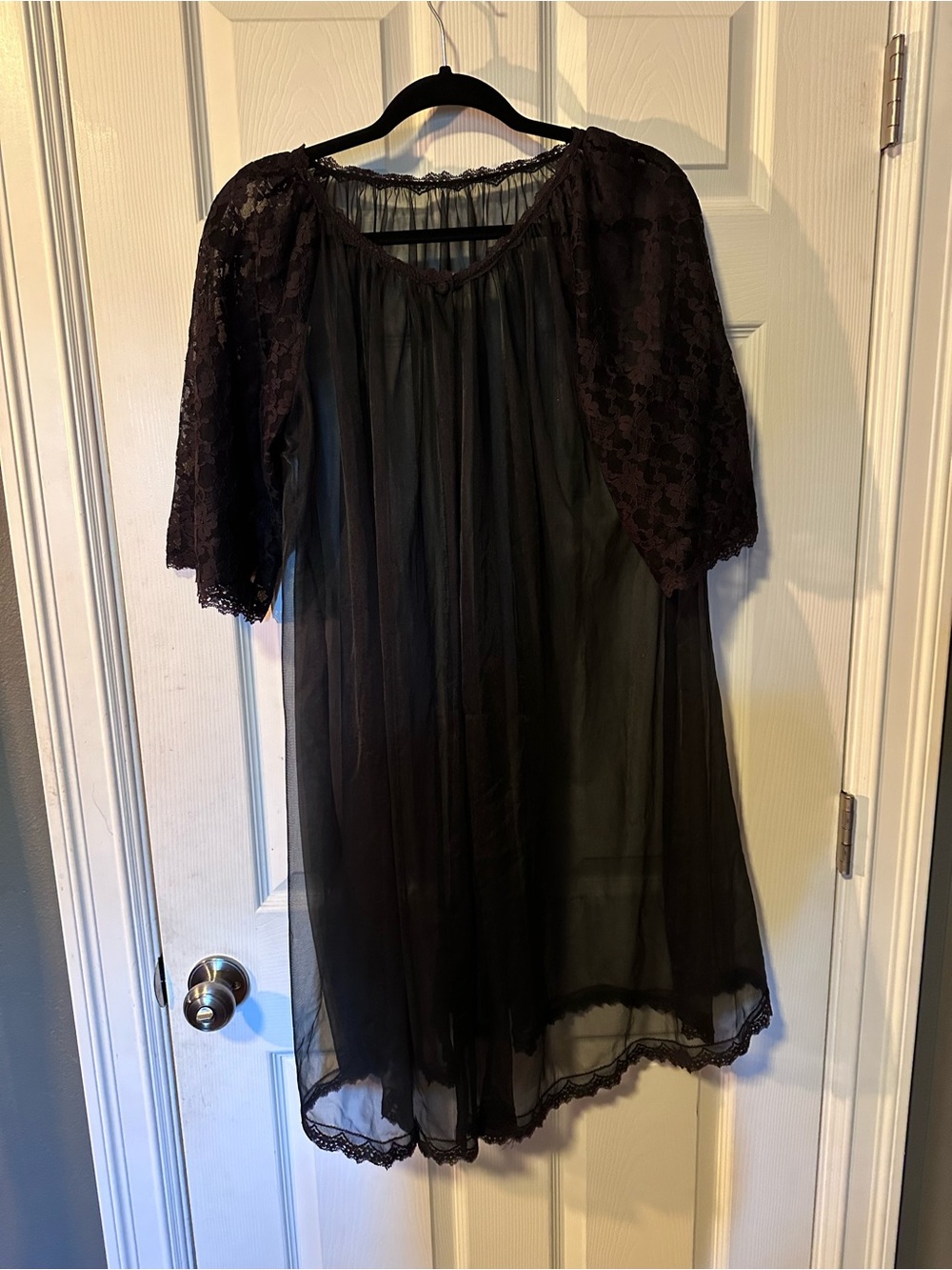 Vintage Sheer Black Negligee